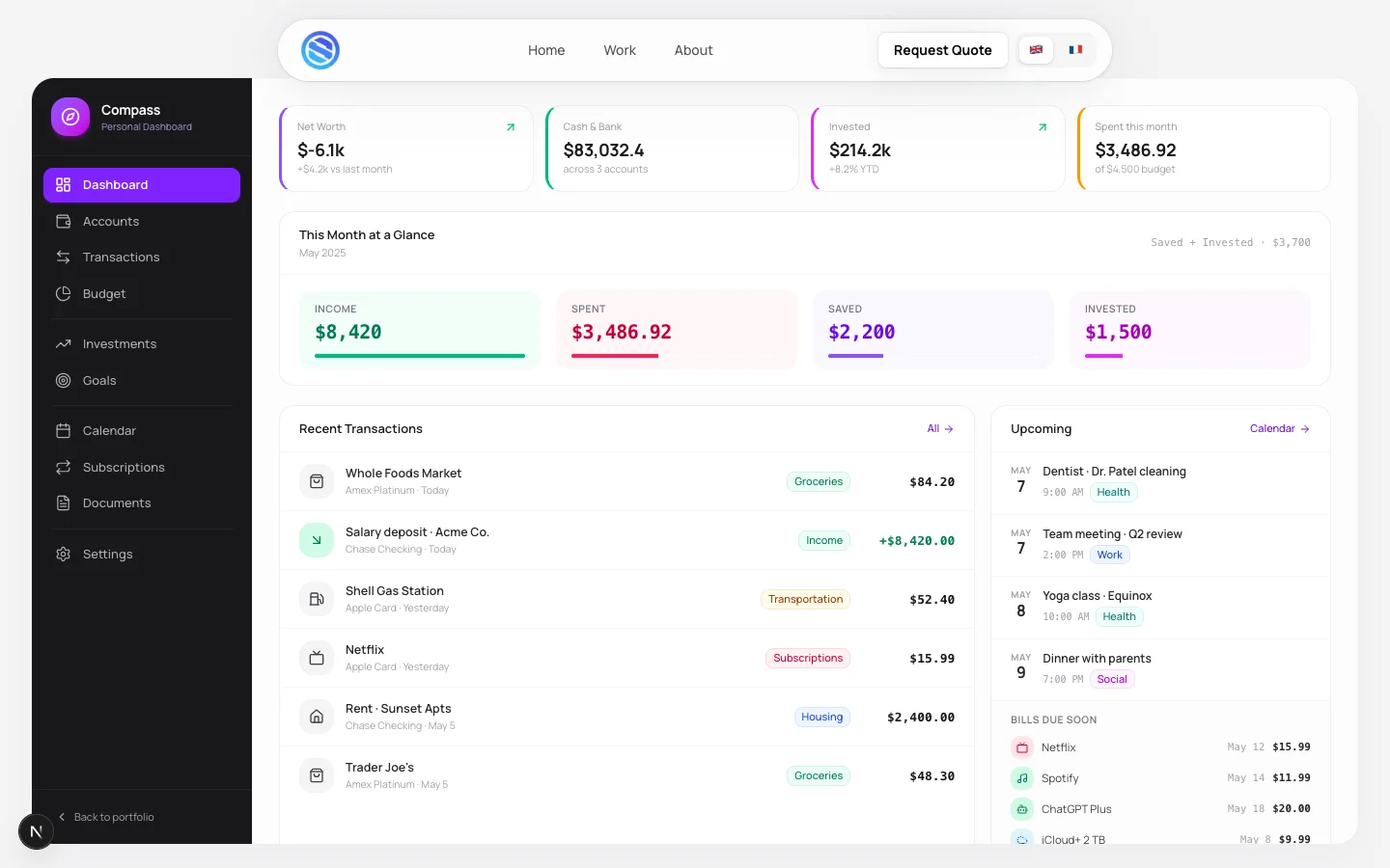 Personal Dashboard preview